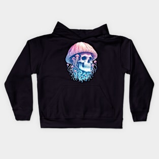 Pastel Goth Skull Jellyfish Kids Hoodie